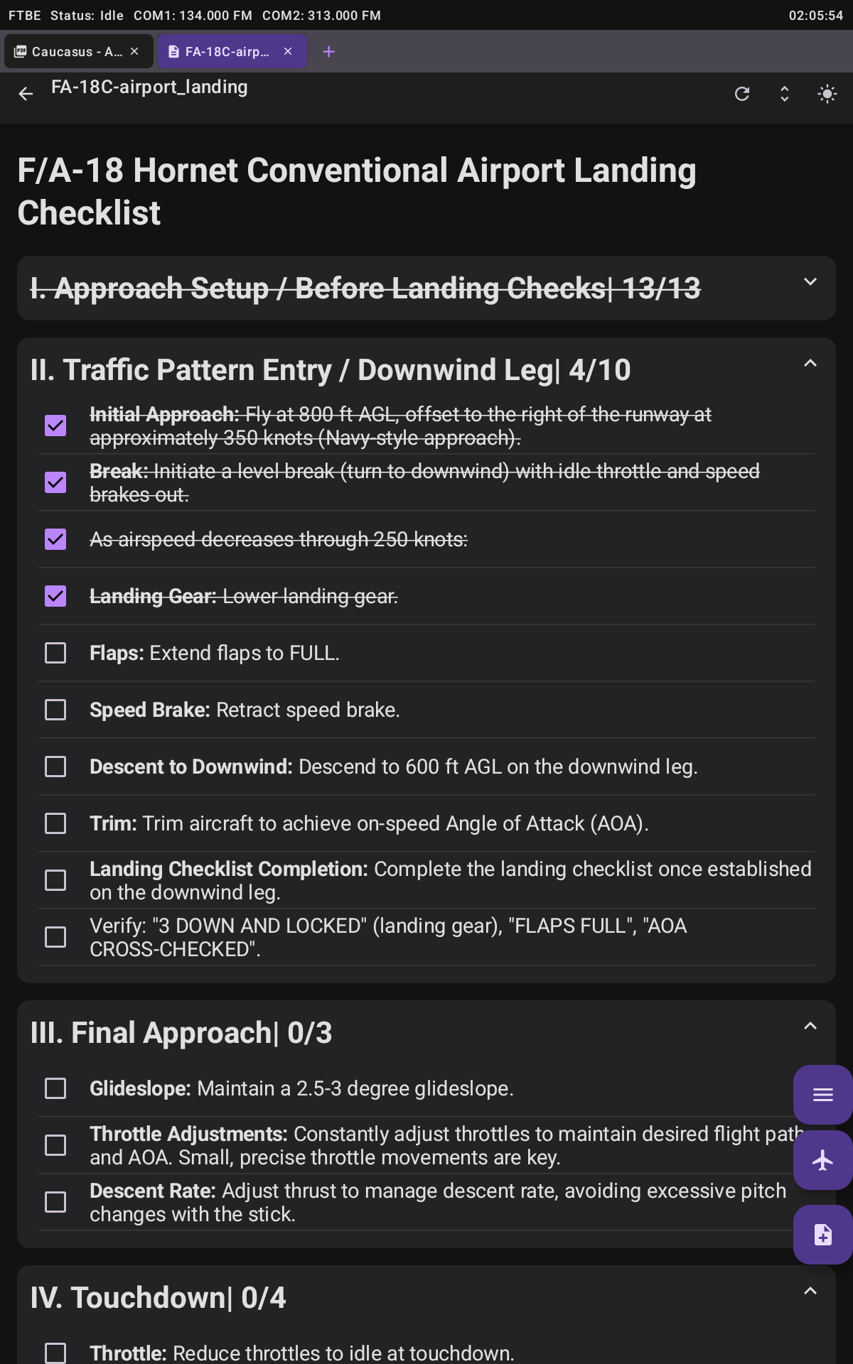 Markdown viewer showing interactive checklists