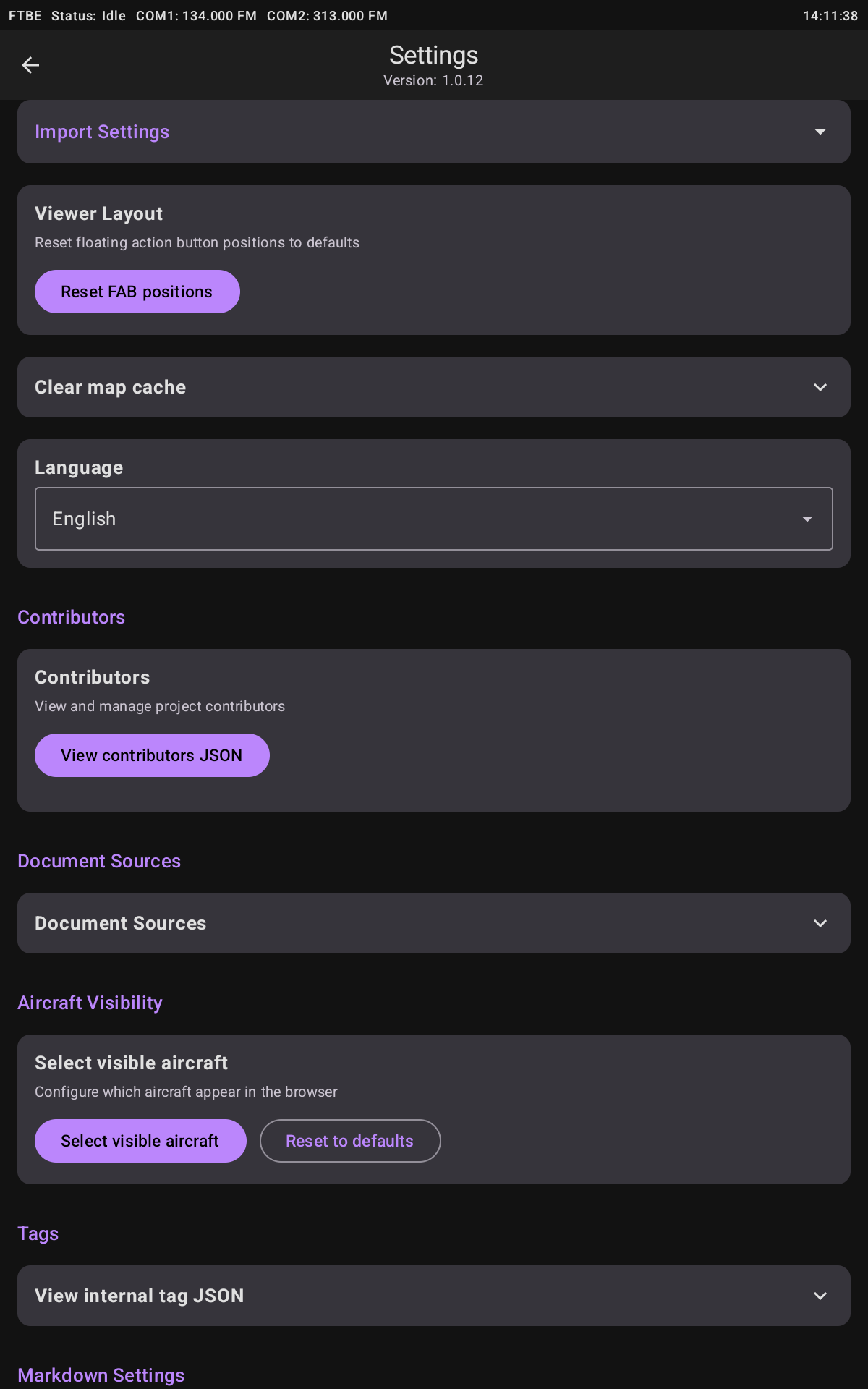 Settings and preferences